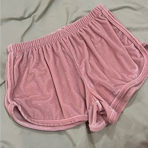 Brandy Melville velvet pink shorts